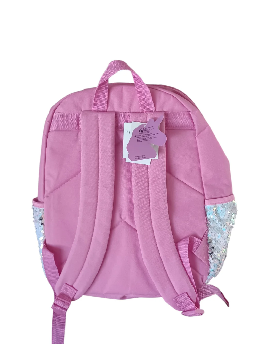 Kids Pink Sequin Unicorn Backpack with Floral Accents